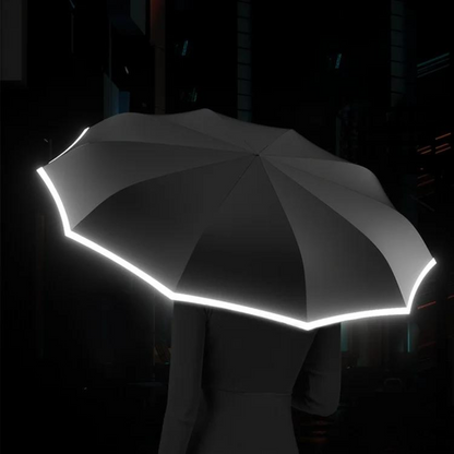 Automatische Stormparaplu met Reflecterende Rand – Windbestendig 310T Schokbestendig Doek – Compacte Klapparaplu voor Onderweg