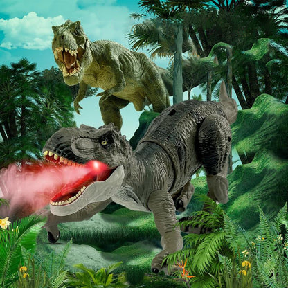 Bestuurbare Prehistorische Speeldino met Mistfunctie – Bewegende Robot Dino voor Kinderen – Oplaadbaar met Afstandsbediening – Dinosaurus Speelgoed met Geluid en Lichteffecten