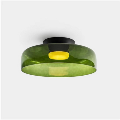 Design Glazen Plafondlamp met Gelaagde Structuur — Elegant Lichtspel voor Eetkamer, Woonkamer en Slaapkamer