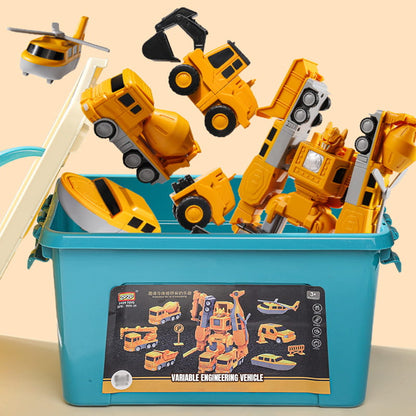Magnetisch Bouwvoertuig Speelset 50 Stuks Transformeerbaar Voertuigset voor Kinderen Educatief Constructiespeelgoed met Magnetische Onderdelen