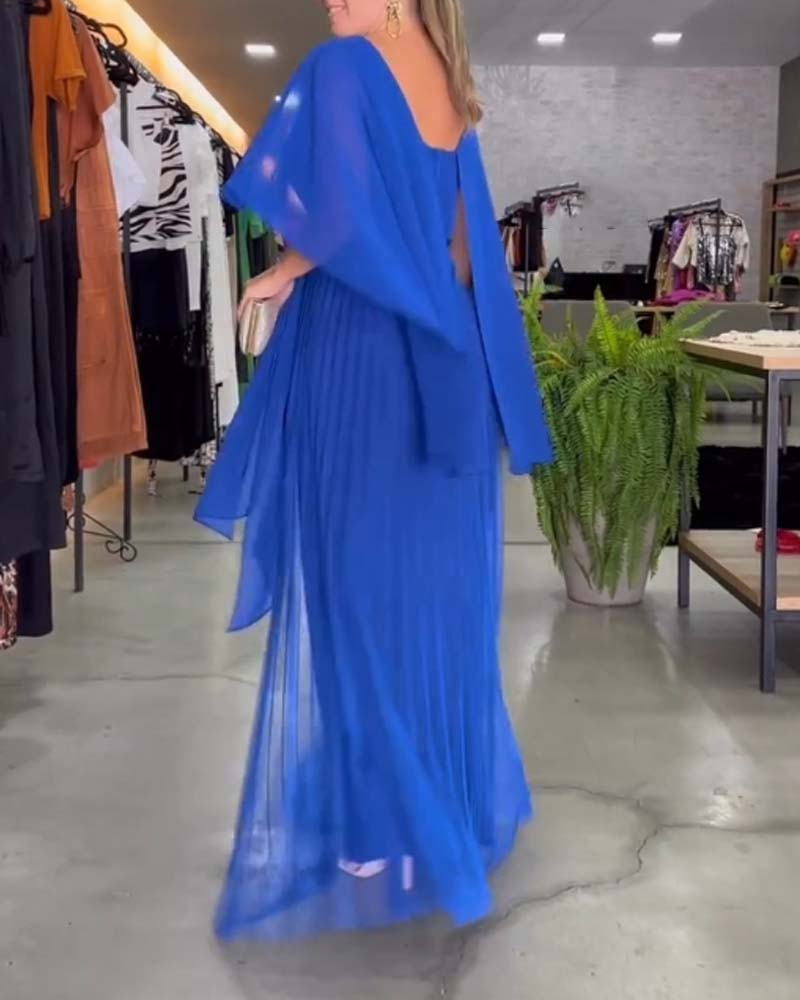 Zomerjurk Maxi Ronde Halslijn Elegante Vrouwelijke Jurk