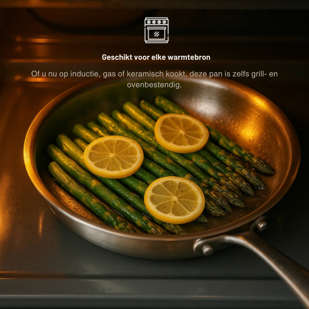 Titanium Pannenset 3-delig Inductie – Duurzaam Kookgerei zonder PFOA voor Gezond Koken