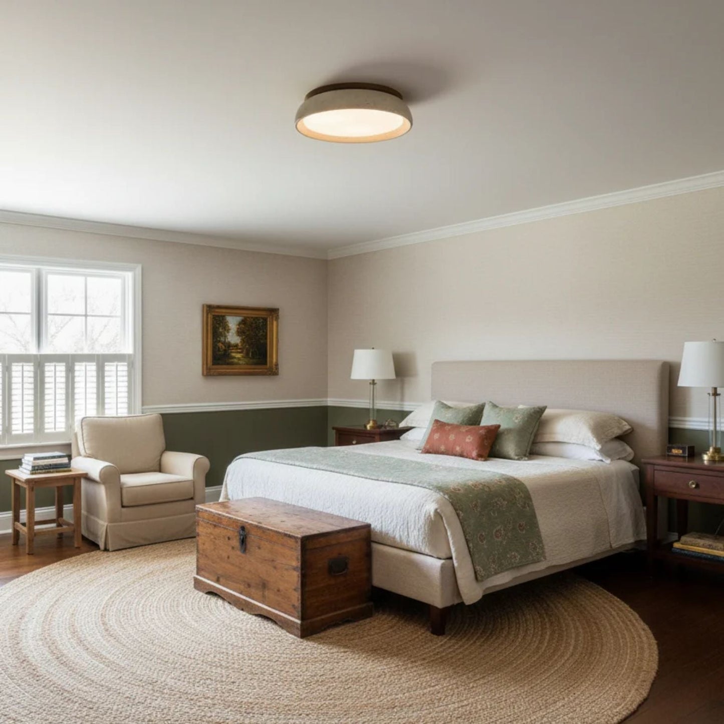 Depiara plafondlamp travertin hout LED 3000K beige plafondverlichting woonkamer slaapkamer hal badkamer modern minimalistisch