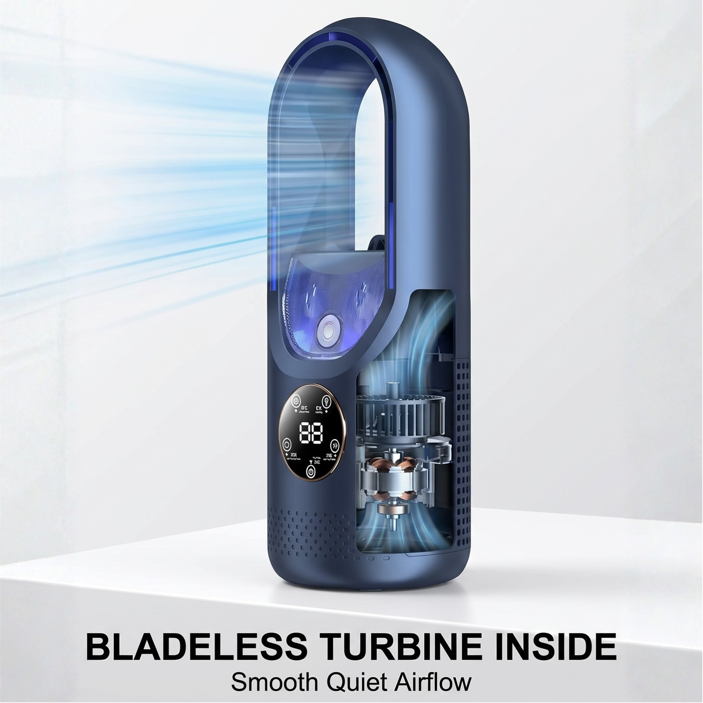 Draagbare Stil Aircooler zonder Bladeren USB – Compacte Tafelventilator voor Thuis & Kantoor – 6 Snelheden – Watertank 100ml