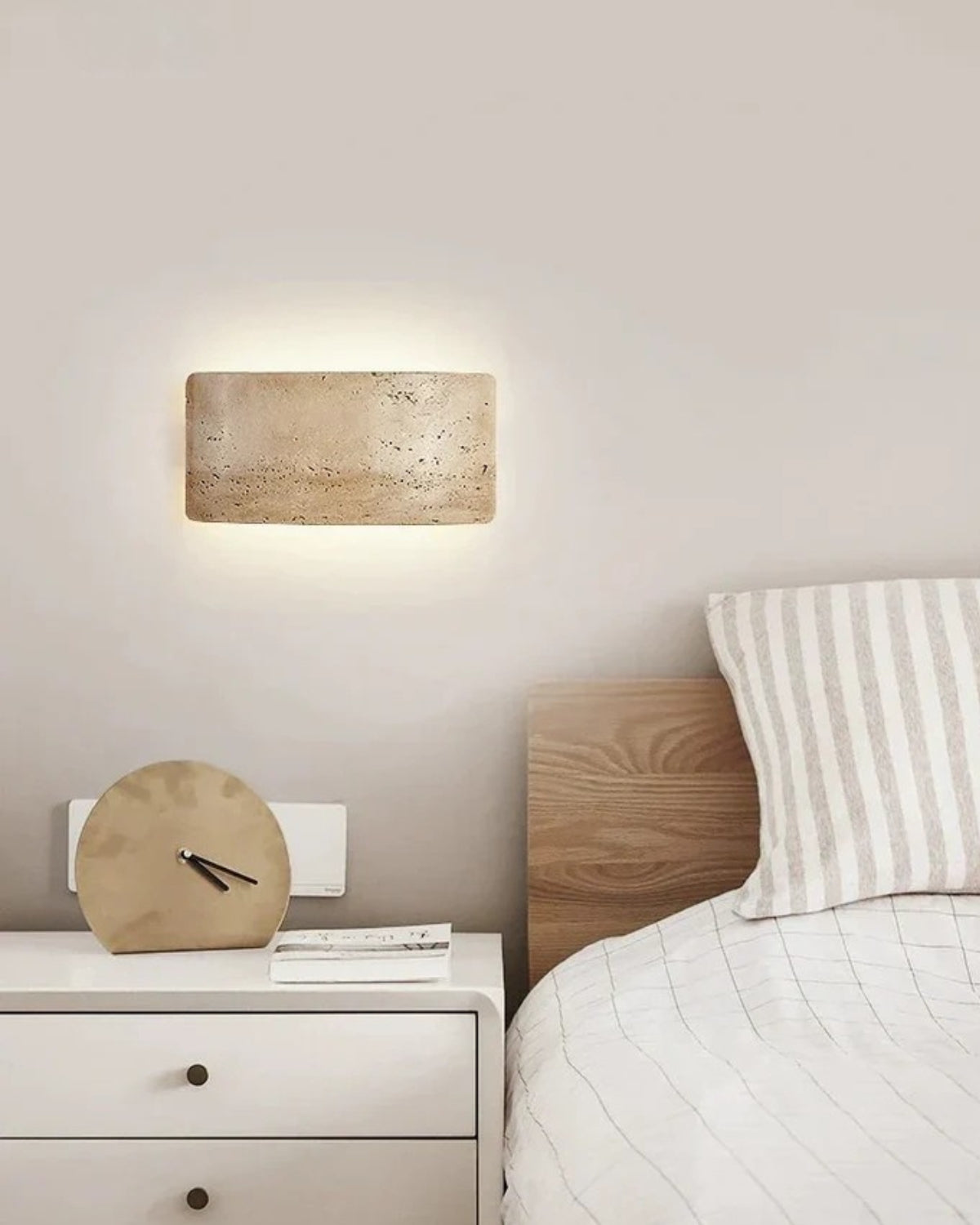 Travertin Wandlamp Modern Design met Warm LED-Licht voor Binnen en Buiten 12x25cm Waterdicht