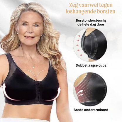 Houdingscorrigerende Comfortbeha met Voorsluit Zwart Beige Wit