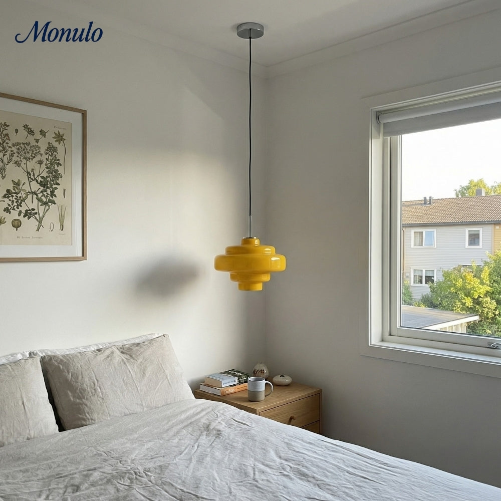Gekleurde Glazen Hanglamp met Verstelbare Ophanging – Moderne Lichtpunt voor Eetkamer Keuken Woonkamer