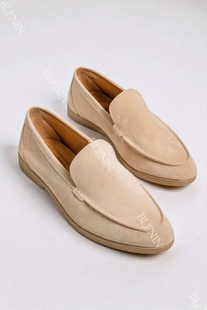 Mannen Loafers Beige Stijlvol Comfortabele Schoenen