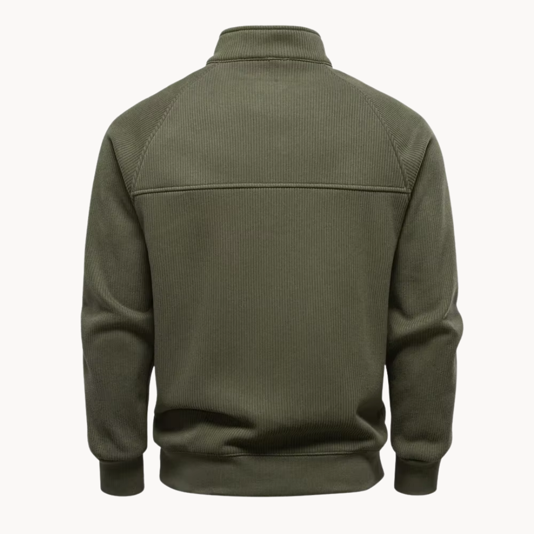 Heren Trui Katoenmix Quarter-Zip Casual Fit
