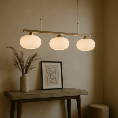 Bauhaus 3-kops hanglamp glas metaal zwart kookeiland eetkamer verlichting moderne design lamp minimalistisch interieur