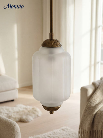 Vintage Glazen Hanglamp met Nostalgische Uitstraling – Verfijnde Verlichting voor Eetkamer en Keuken