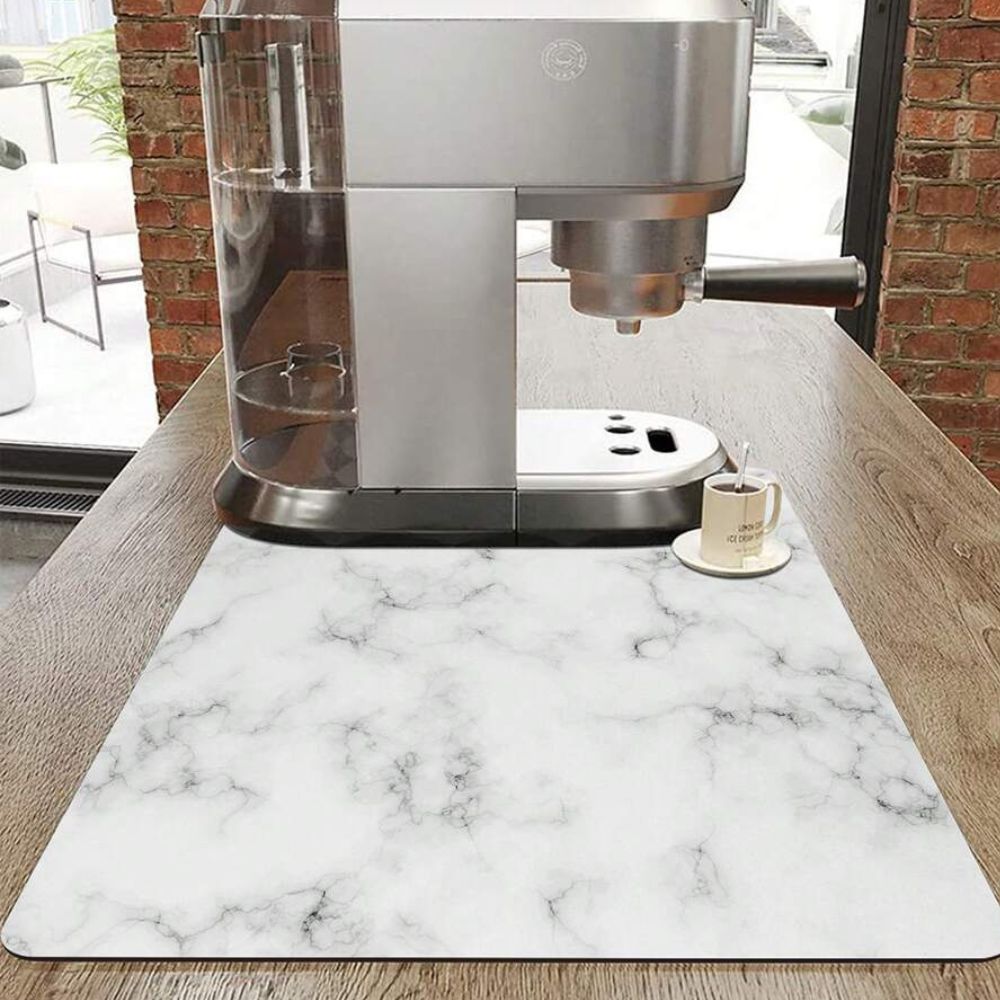 Absorberende Droogmat voor Vaatwerk met Marmerlook Antislip Ondergrond Keukenaccessoire Hittebestendig