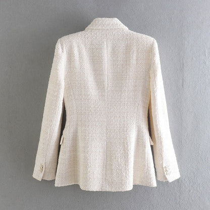 Heren Blazer Dubbele Knopen Elegant Getailleerd Luxe Jas