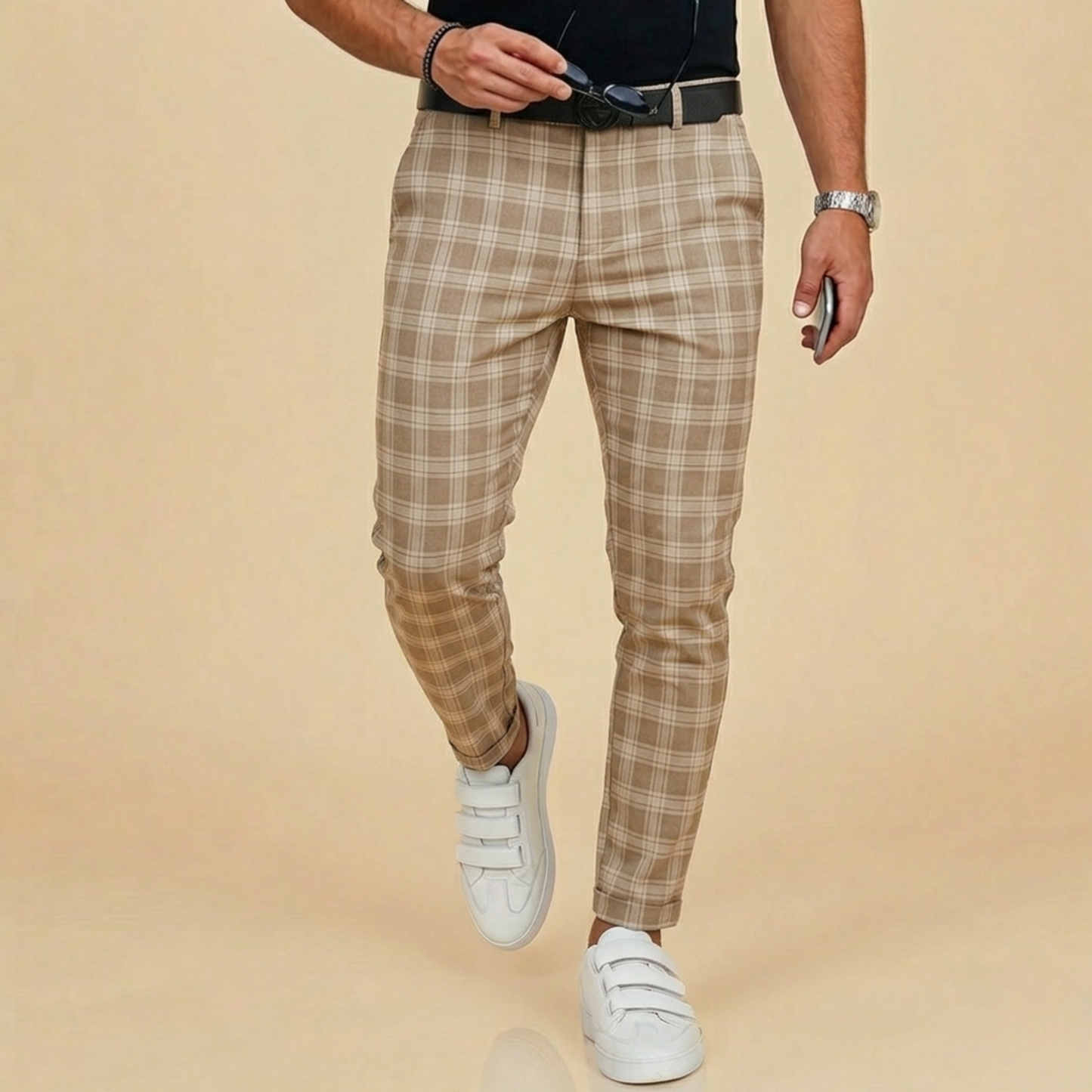 Geruite Broek voor Mannen Casual Stijl