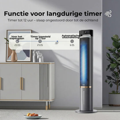 Draagbare Luchtkoeler met Watertank en Timerfunctie – Stil en Krachtig voor Slaapkamer en Kantoor