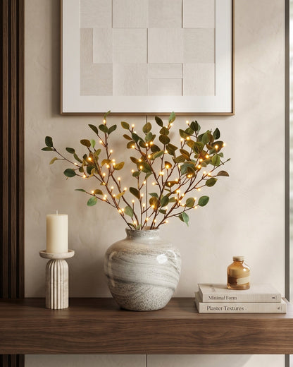 Decoratieve LED Verlichtingstak met Natuurlijke Bloesemvorm 70cm – Flexibele Sfeerverlichting voor Vazen en Schoorsteenmantels
