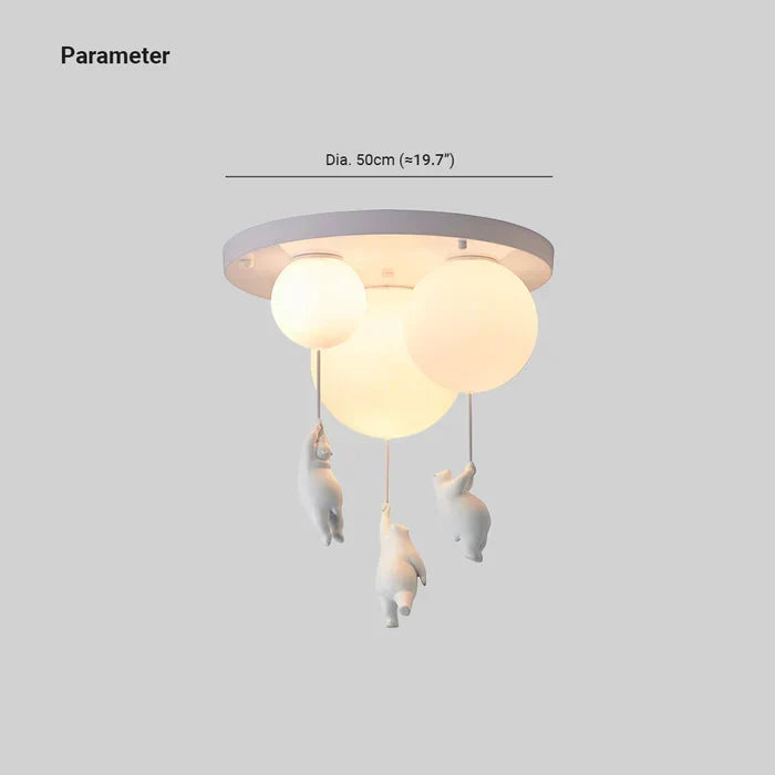 Kinderkamer hanglamp met beer en ballon, speelse plafondlamp met warm led licht voor slaapkamer en woonkamer