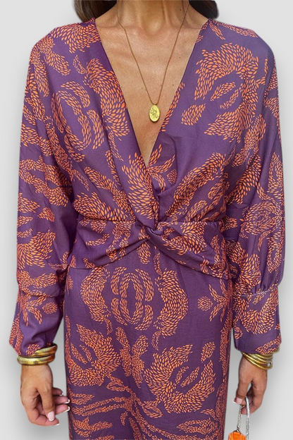Midi Jurk met Bloemen Mooie Details Stijlvol