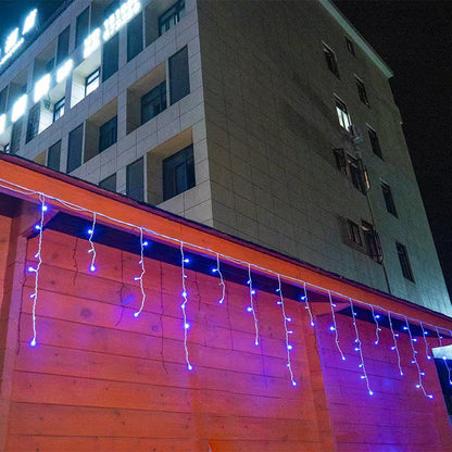 50 Meter Led IJspegel Lichtgordijn Met Warm Wit Waterfallicht Voor Buiten