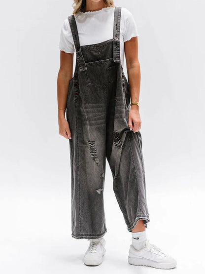 Dames Zomerbroek Denim Tuinbroek Los Zittend