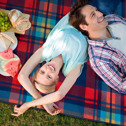 Waterdichte Opvouwbare Picknickkleed voor Buiten – Zachte Bovenzijde PEVA Onderzijde – Compact Draagbaar Strandkleed voor Picknick Camping Park