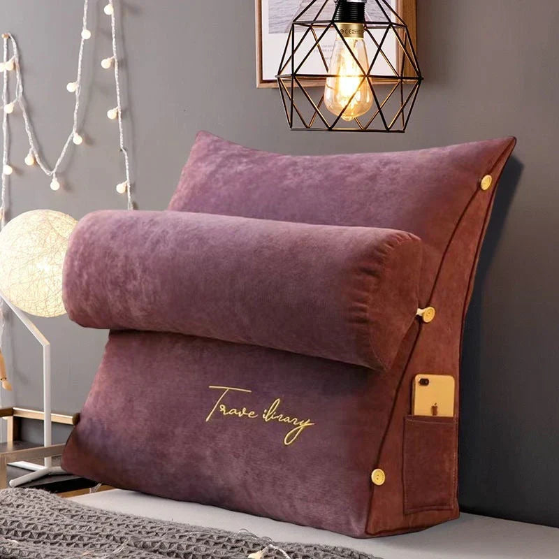 Rugsteunkussen Wigvorm Spandex 45x45x20cm Lezen Sofa Bed | Driehoekskussen Leeskussen Ergonomisch