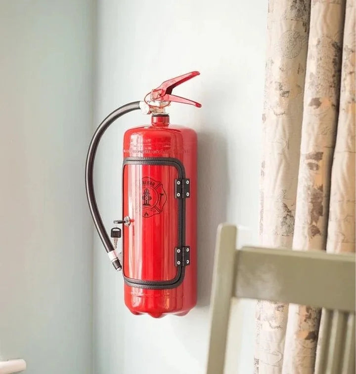 Verstopte Bar Brandblusser Metaal 38 cm Rood Mancave Kantoor Drankopslag Geheime Bar Flessenhouder