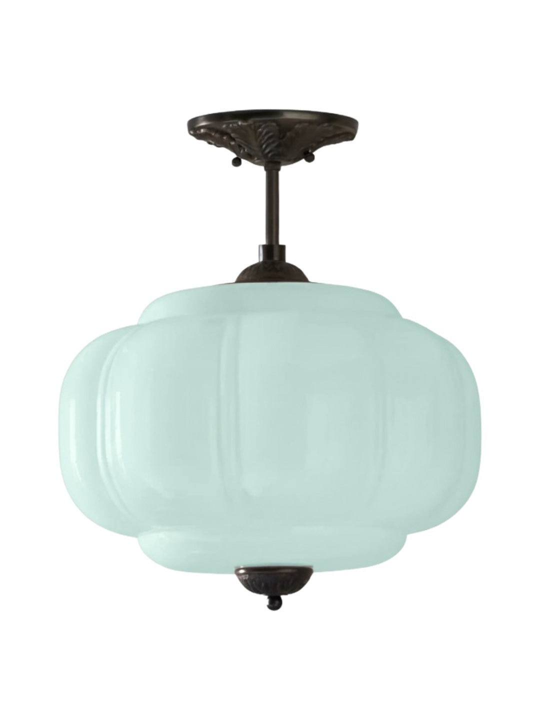 Vintage Melkglas Plafondlamp Geschulpt Rand Wit Roze Groen Blauw Helder Mat Glas Semi-Flush Hanglamp Messing Zwart Finish
