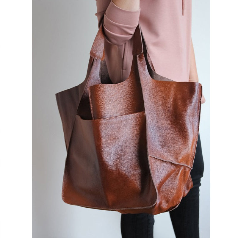 Dames Schoudertas Groot Faux Leer Vintage Look