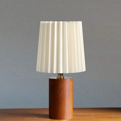 Tafellamp Geplooide Kap Hout Stof 31cm Slaapkamer Woonkamer Nachtkastlamp Bureaulamp Scandinavisch Japandi Retro USB E26