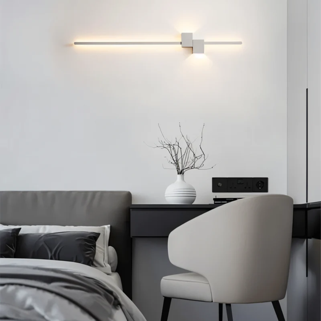 LED Wandlamp Modern Aluminium 62cm Warm Wit Zwart Wit Goud