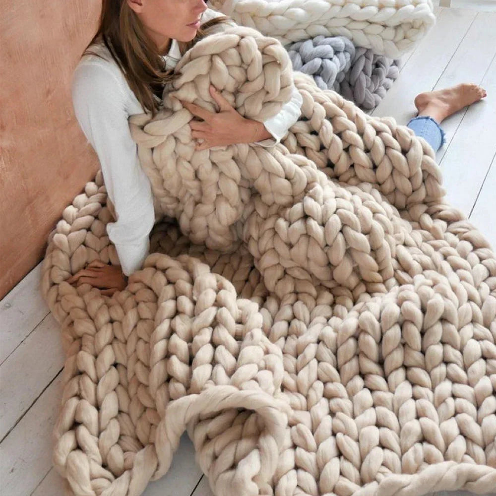 Extreem Dik Handbreigaren XL 1000g Chunky Wolgaren voor Warme Plaids, Dekens en Kussens