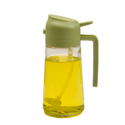 Oliespray Fles met Verstuiver 470ml Groen Geel Wit Zwart Keuken Koken Gezond Bakken Grillen Olijfolie Doseren Bespaart Olie
