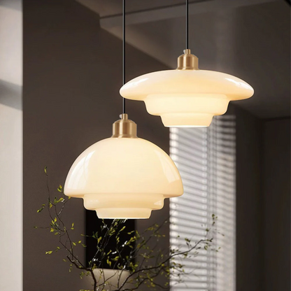 Hanglamp Glas E27 Goud Rond Woonkamer Eettafel Keuken Organisch Design Sfeerverlichting Modern Interieur