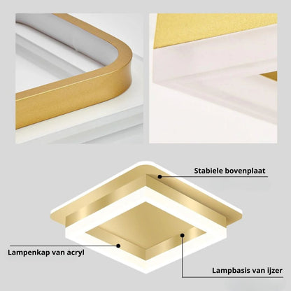 Vierkante LED Plafondlamp 1920 Lumen Zwart Wit Slaapkamer Hal Woonkamer Moderne Plafonnière Geometrisch Design Verlichting Binnen