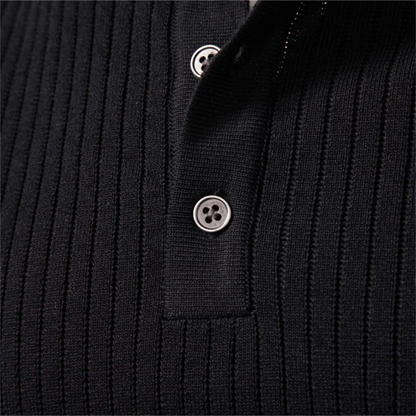 Ribgebreide Henley Trui Comfortabel en Verfijnd