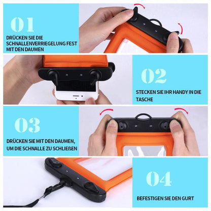 Waterdichte Drijvende Smartphonehoes – Touwtje – Universeel – Bescherming tot 30m Diepte – Zwemmen Snorkelen Strand – Geel Roze Oranje Blauw Groen