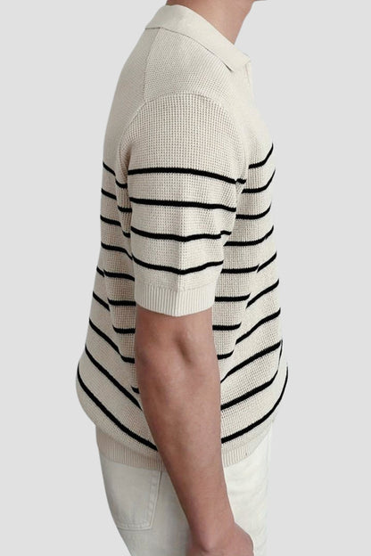 Heren Poloshirt Korte Mouwen Gestreept Casual Stijl