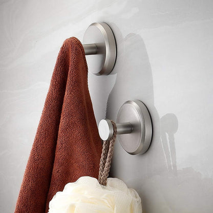 Handdoekhaak zonder Boren RVS Zuignap Badkameraccessoire Muurbevestiging Houder Handdoekhouder Zwart Zilver Goud Modern
