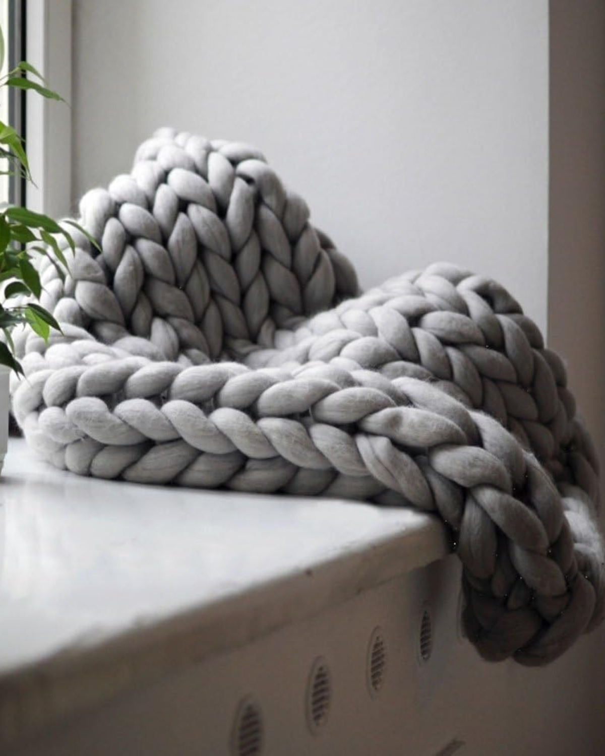 Handgebreid Chunky Plaid – Dik Gebreide Deken in Zachte Chenille voor Bank en Bed