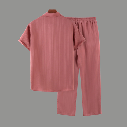 Heren Co-ord Set Zwart Japanse Stijl Luxe Look