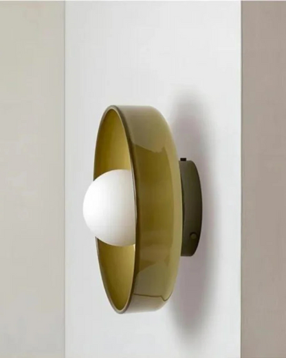 Moderne ronde plafondlamp van glas en ijzer – minimalistische designlamp voor woonkamer en slaapkamer met warme lichtkleur