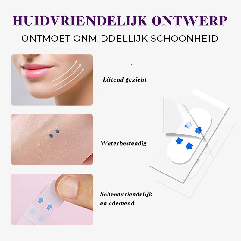 Onzichtbare Face Lift Tape 40 Stuks – Huidvriendelijke Gezichtslifting Strips Anti-Rimpel Huidversteviging V-Vorm Contouring voor Natuurlijke Lift