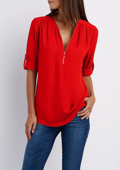 Kassidy Blusa Elegante Donna – Cerniera, Poliestere e Spandex-5