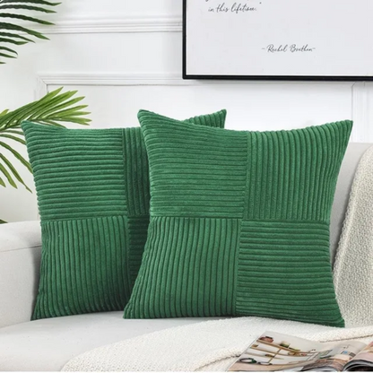 Sierkussen Pluche 45x45cm Geribbeld Met Rits Bank En Bed