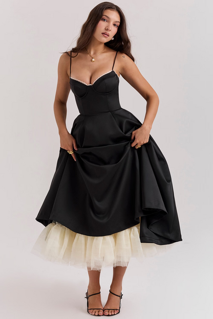 Midi Jurk Glanzend Formal Rooi Rood