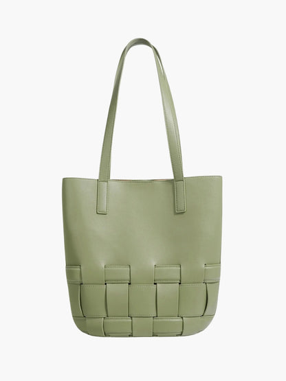 Leren Schouder tas voor Dames met Gevlochten Patroon