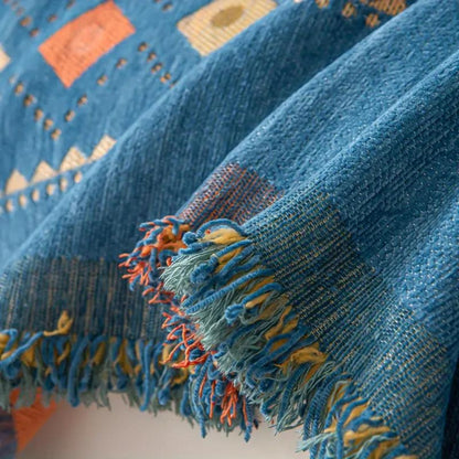 Bohemian bankhoes met anti-slip onderkant – stijlvolle meubelbescherming met kwastdetails