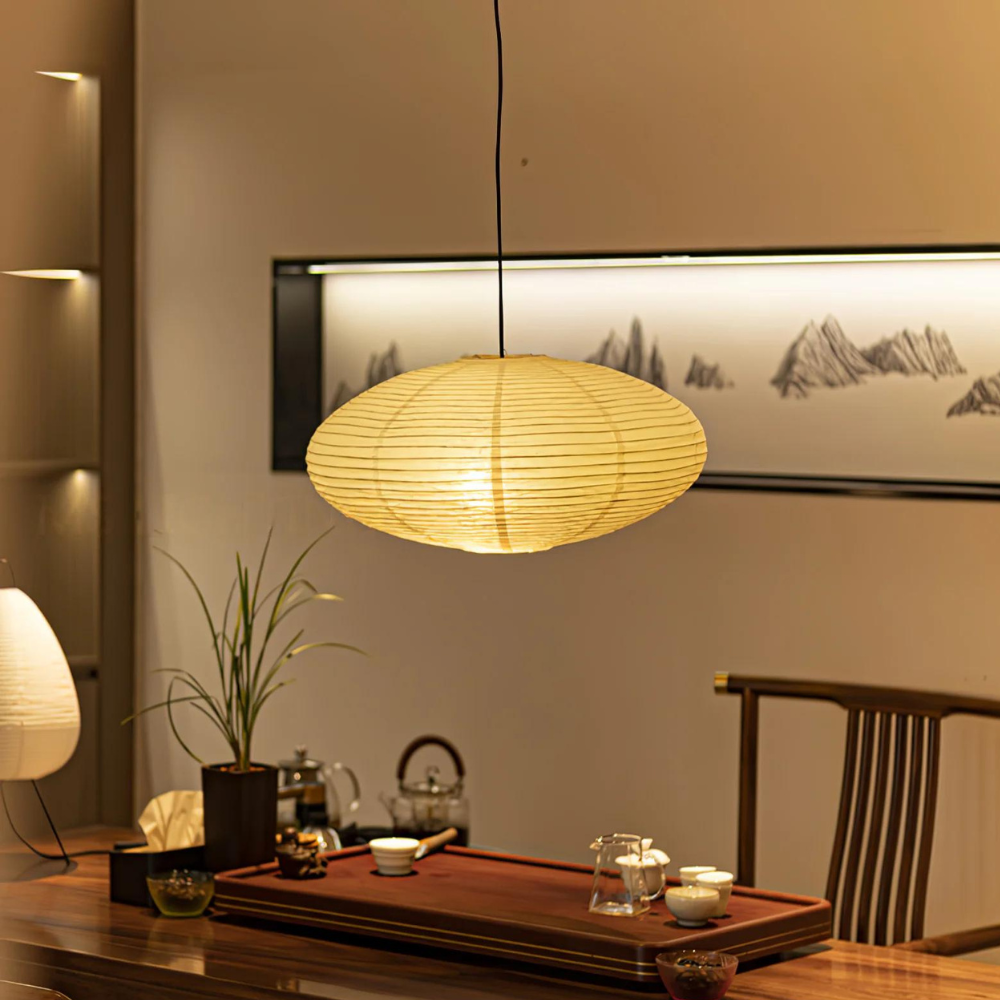 Plafondlamp Mulberry Papier Japandi Design Ø50 Ø60 LED Dimbaar Wit Geometrisch