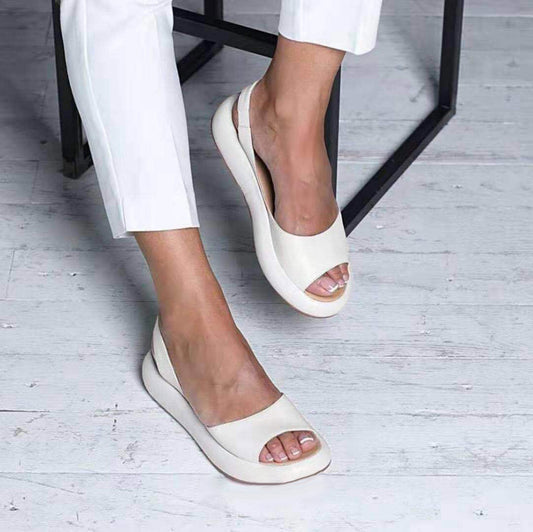 Platte Damessandalen Lente-Zomer Open Teenmodel Casual Teenslippers Comfortabel Schoeisel Strandschoenen
